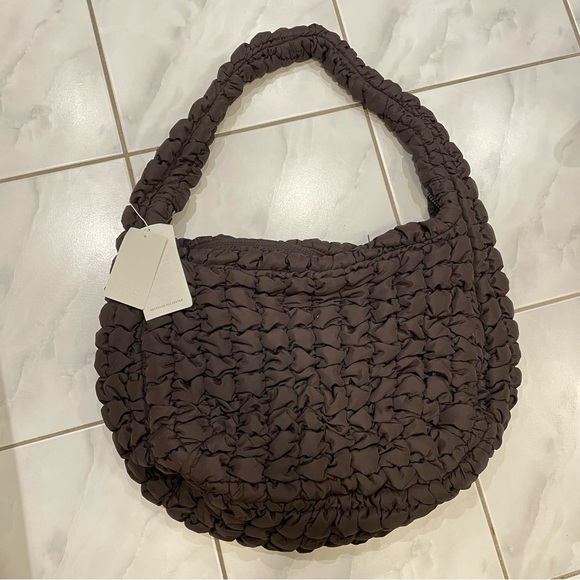 COS Quilted Oversized Shoulder Bag in Dark Brown New with Tags - Picture 5 of 5